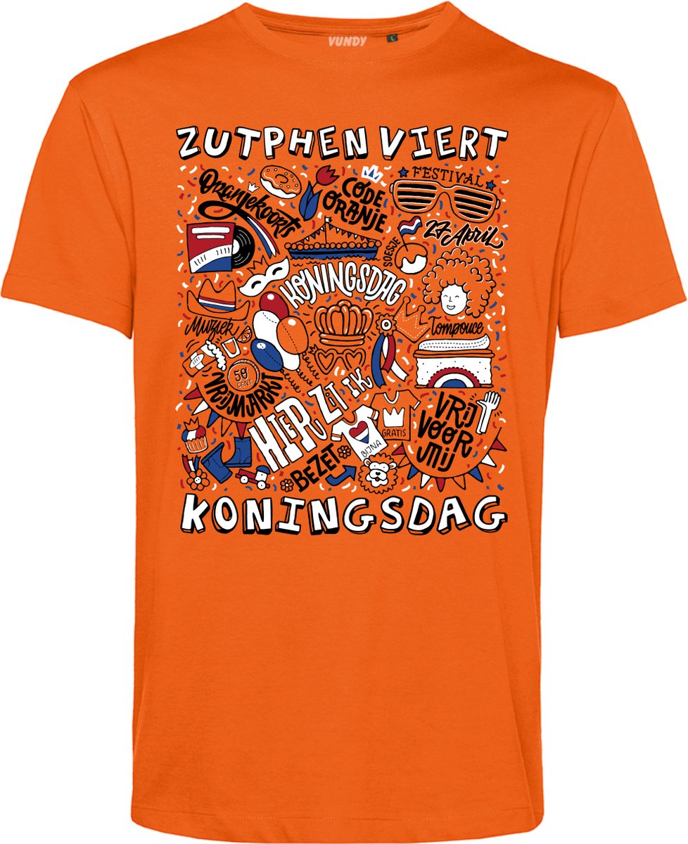 T-shirt kind Zutphen Oranjekoorts | Oranje | maat 140